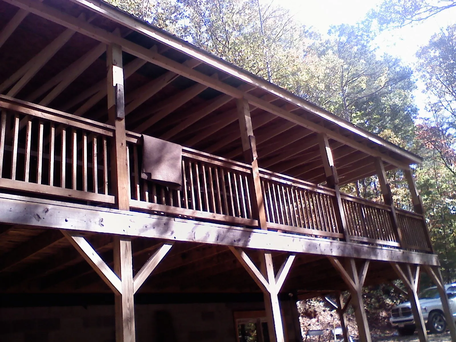 Timber framing under a new elevated porch and deck — Roof Leak Repair in Eagle Lake by Roofing Brothers